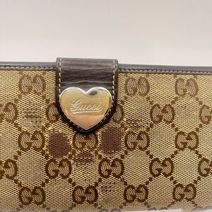 GUCCI *Vintage Brown Monogram Women's Long Wallet